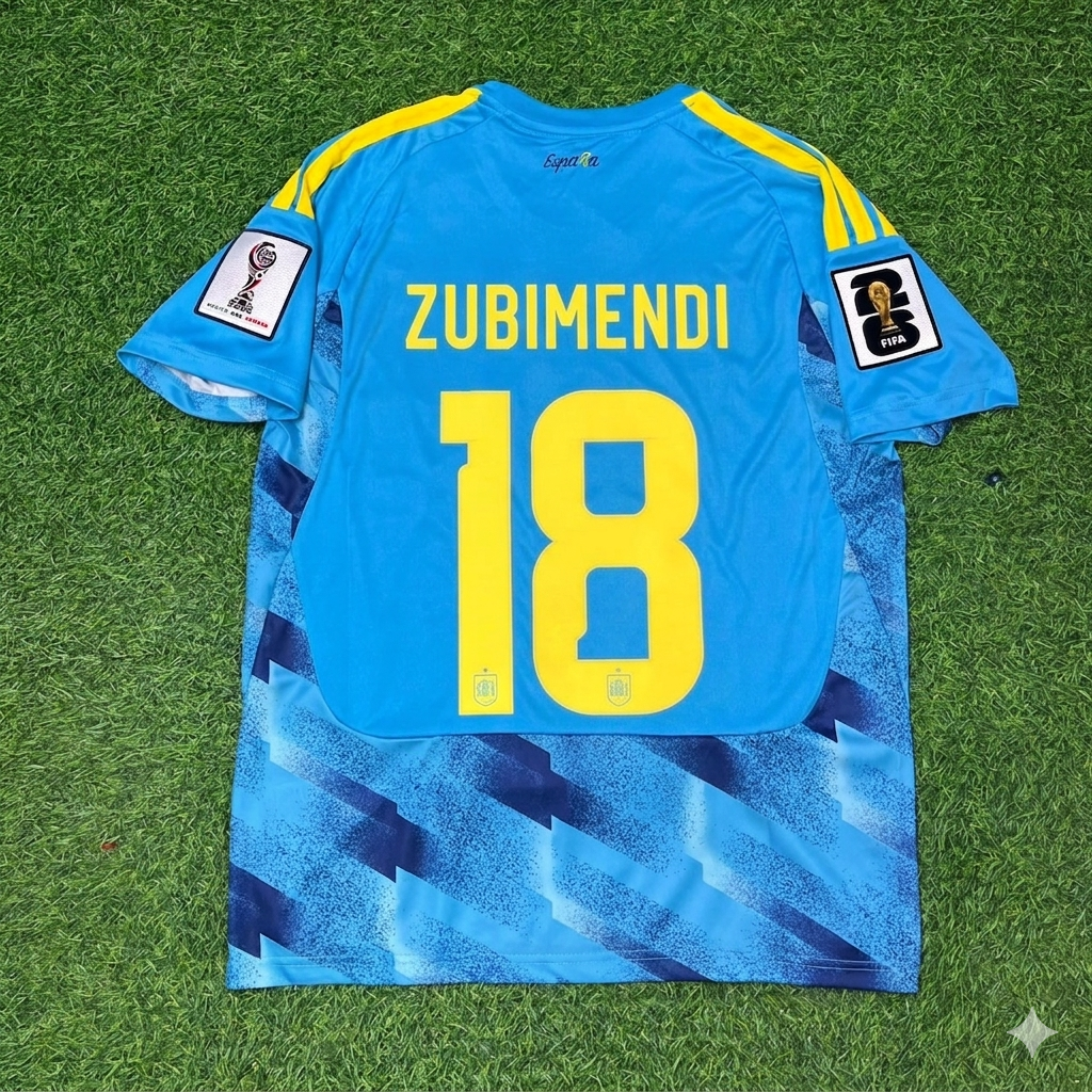 Martín Zubimendi #18 Spain 2026 World Cup Blue Special Football Jersey