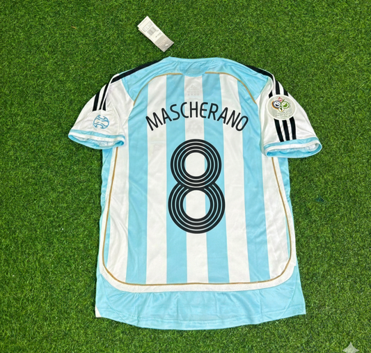 Javier Mascherano Argentina 2006 World Cup Retro Soccer Jersey Maillot Trikot