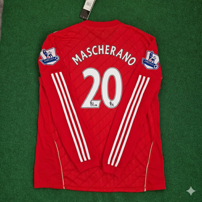 Javier Mascherano Liverpool 2010 2012 Season Long Sleeves Red Retro Jersey Trikot Soccer Shirt