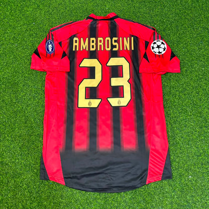 Massimo Ambrosini #23 AC Milan 2004 2005 Home Retro Football Jersey