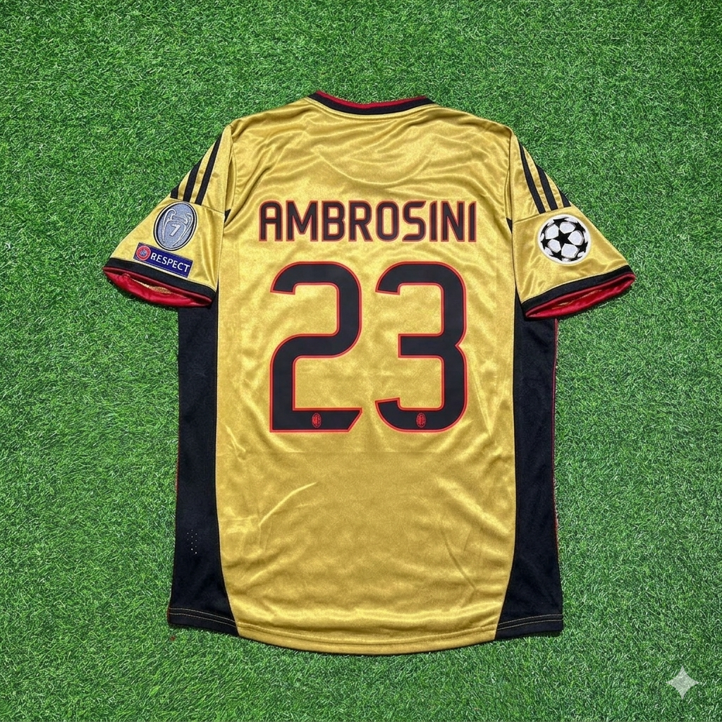 Massimo Ambrosini #23 AC Milan Gold Retro Trikot Jersey