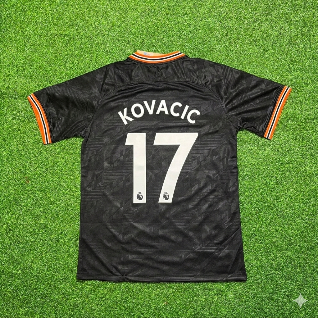 Mateo Kovačić 17- Chelsea 2019/2020 Away Black Retro Football Jersey Kit