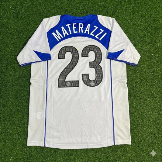 Marco Materazzi Inter Milan 2004-2005 Retro White Football Jersey