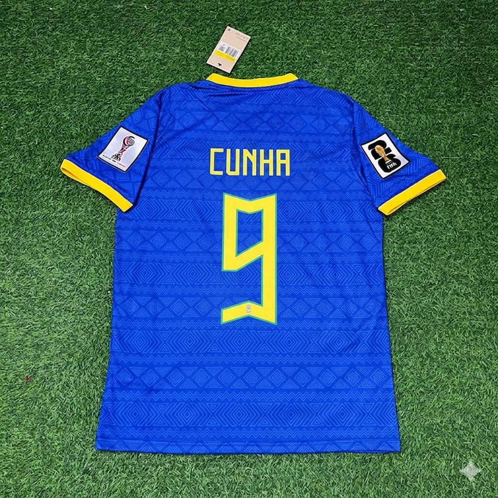 Matheus Cunha 9- Brazil 2026 World Cup Blue New Season Football Jersey