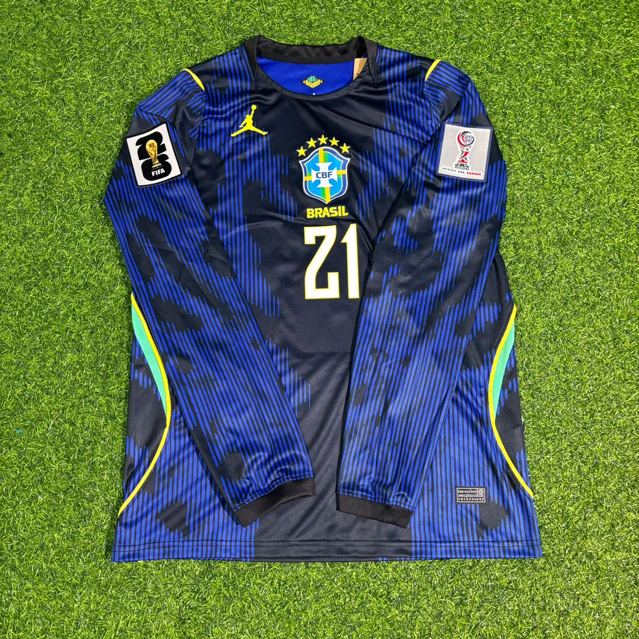 Matheus Cunha 21# Brazil 2026 World Cup Sleeve Blue Away Jersey Trikot