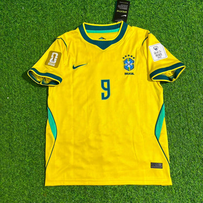 Matheus Cunha #9 Brazil 2026 World Cup Yellow Home Kids Football Jersey