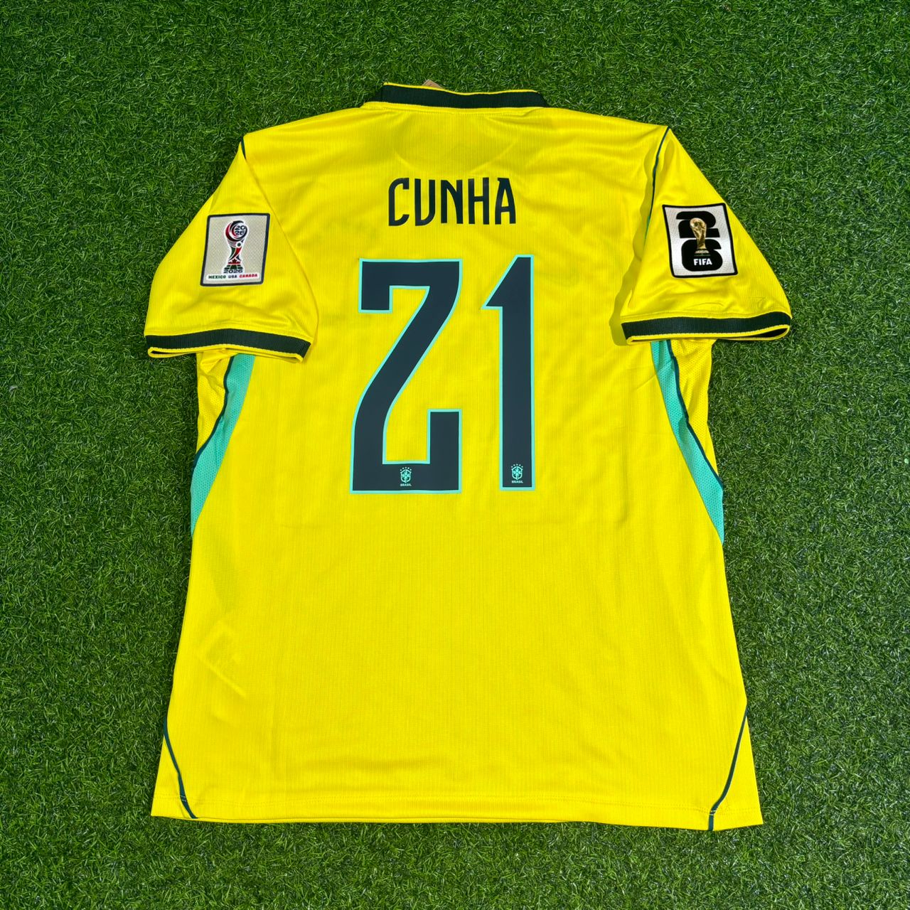 Matheus Cunha #21 Brazil 2026 World Cup Yellow Home Football Jersey