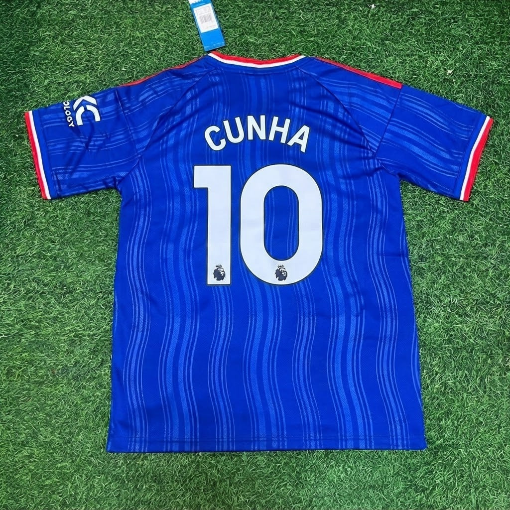 Matheus Cunha #10 Manchester United Blue New Season 2027 Jersey Trikot Maillot Soccer Shirt