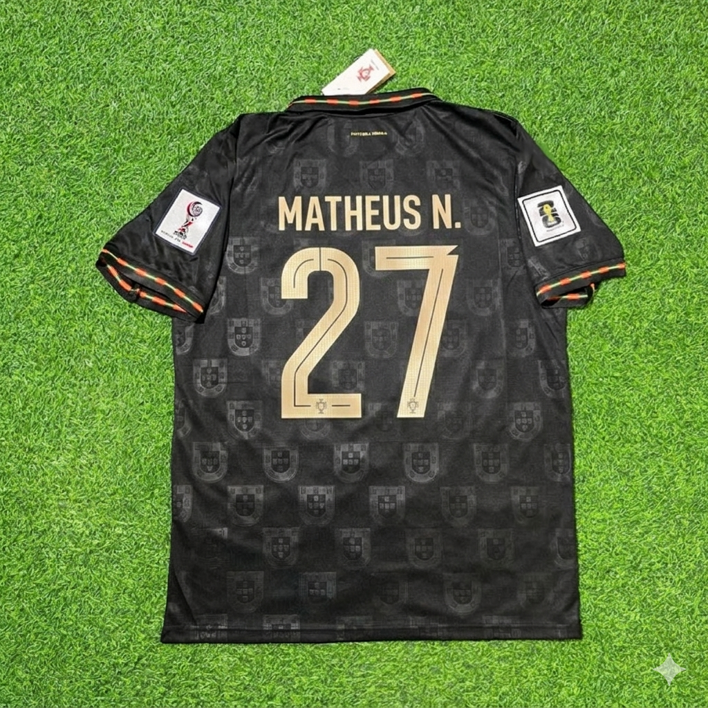 Matheus Nunes #27 Portugal 2026 World Cup Black Football Jersey