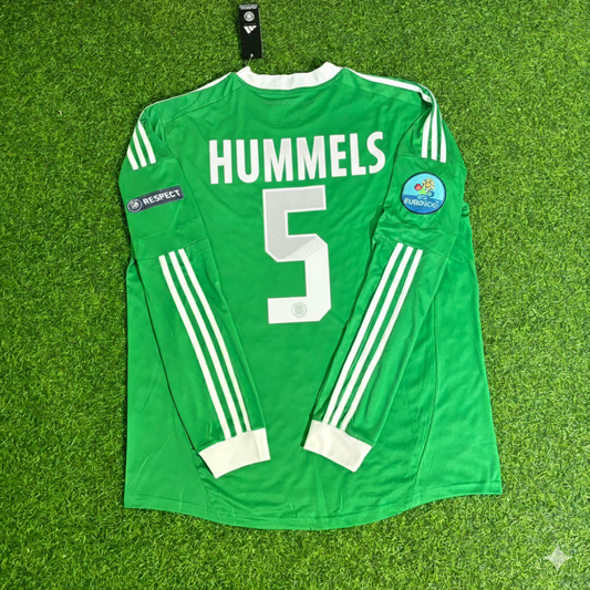Mats Hummels Germany EURO 2012 Long Sleeve Green Retro Football Jersey