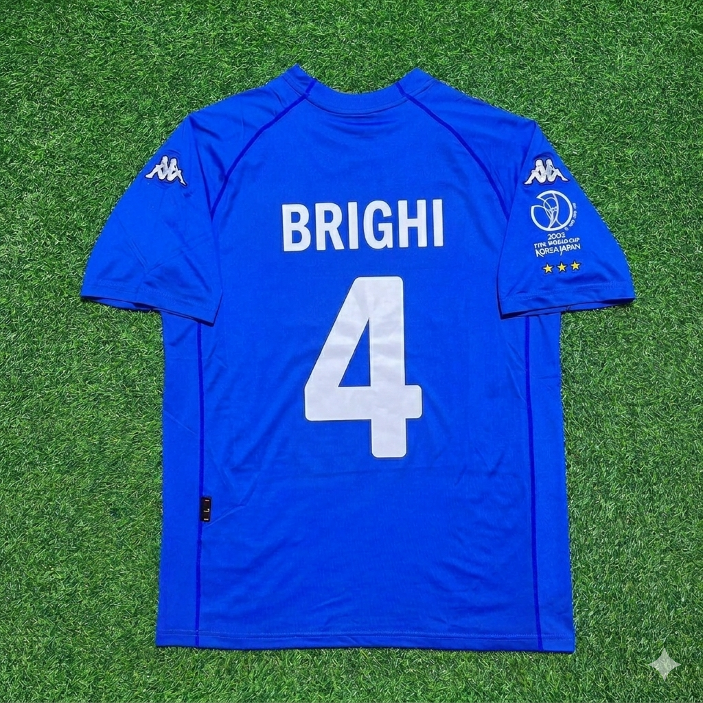 Matteo Brighi #4 Italy 2002 World Cup Home Retro Jersey