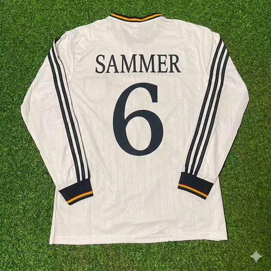 Matthias Sammer #6 Germany EURO 1996 Final Home Long Sleeve Retro Football Jersey Kit