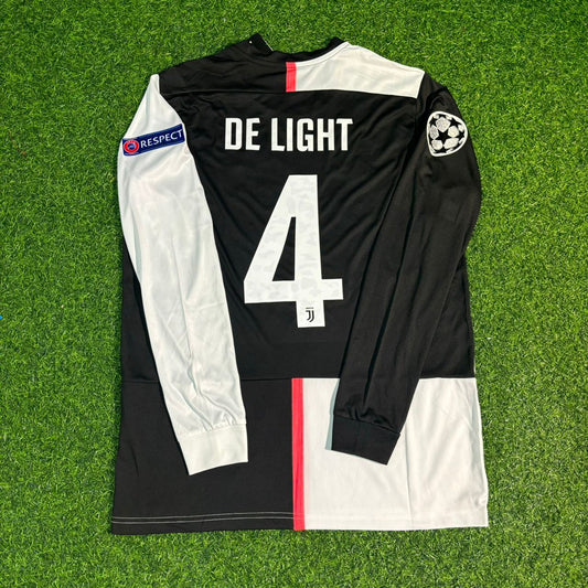 Matthijs de Ligt #4 Juventus 2019 2020 Home Long Sleeve Retro Jersey