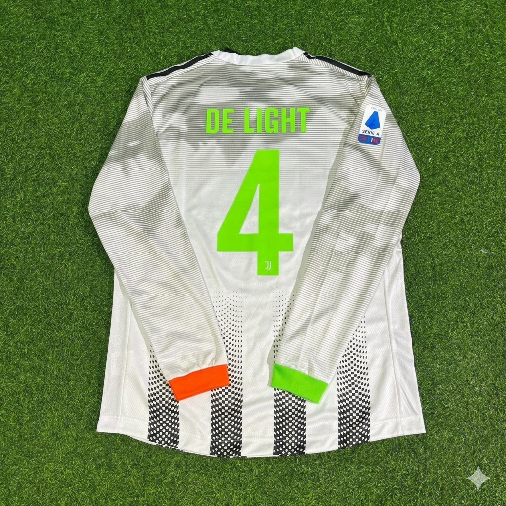 Matthijs de Ligt #4 Juventus 2019-2020 Long Sleeve Retro Football Jersey