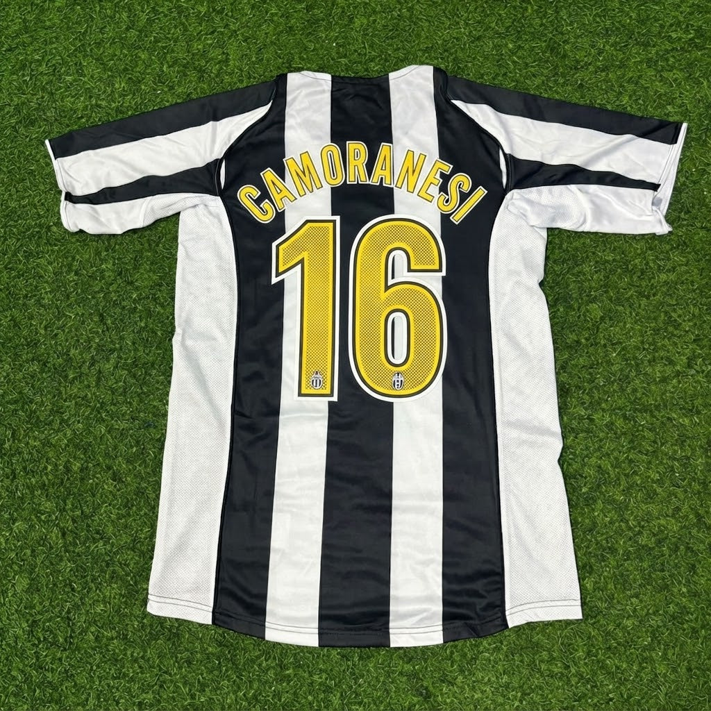 Mauro Camoranesi #16 Juventus 2004-2005 Black White Home Retro Football Jersey
