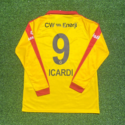 Mauro Icardi Galatasaray Vintage Yellow Long Sleeve Football Jersey