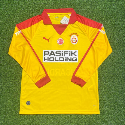Mauro Icardi Galatasaray Vintage Yellow Long Sleeve Football Jersey