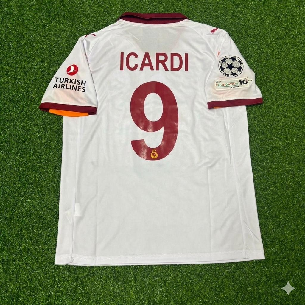 Mauro Icardi #9 Galatasaray 2025-2026 Away Champions League Jersey Trikot