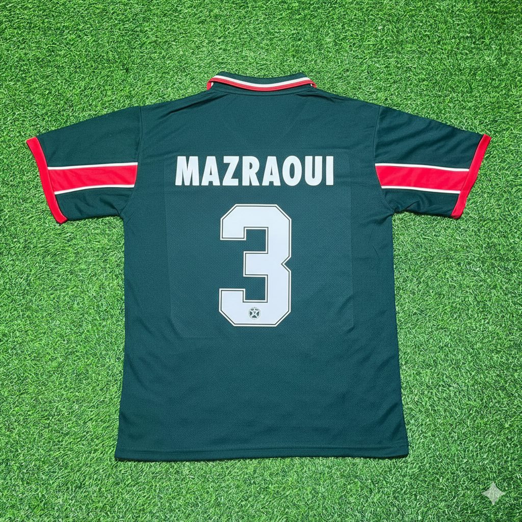 Noussair Mazraoui Morocco Home Retro Football Jersey