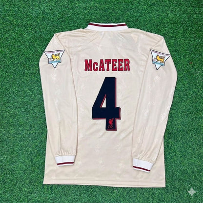 Jason McAteer Liverpool 1996 1997 Retro Away White Long Sleeve Jersey