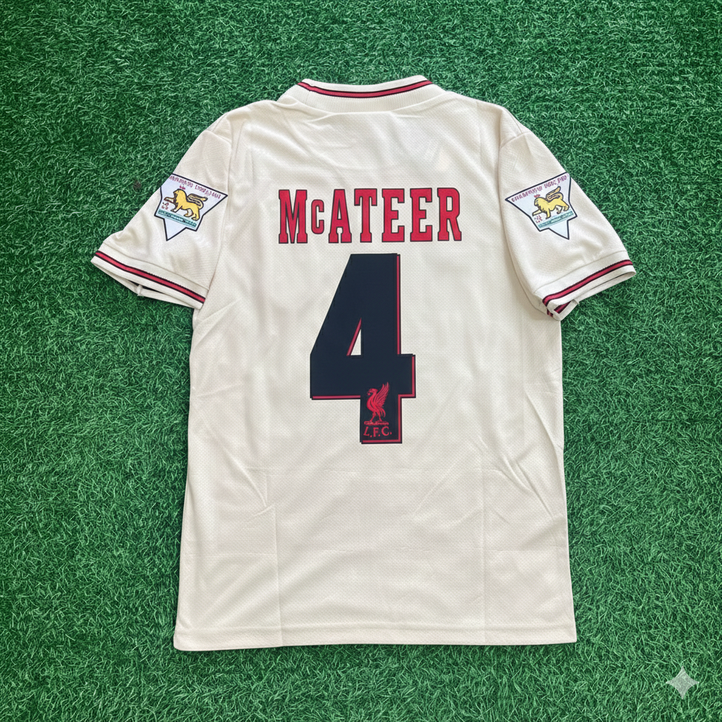 Jason McAteer Liverpool 1996 1997 Retro Away White Retro Jersey