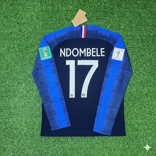 Tanguy Ndombele France 2018 World Cup Final Long Sleeve Retro Football Jersey Kit