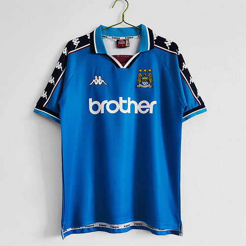97/98 Manchester City Blaues Retro-Trikot