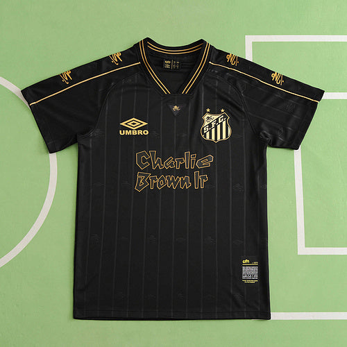 Santos FC Neymar Jr Charlie Brown JR White Retro Football Jersey