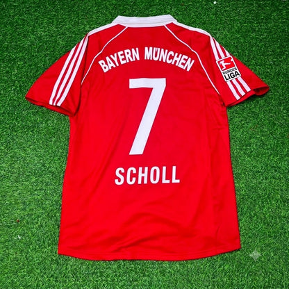 Mehmet Scholl Bayern Munich 2005 06 Bundesliga Red Home Retro Football Jersey