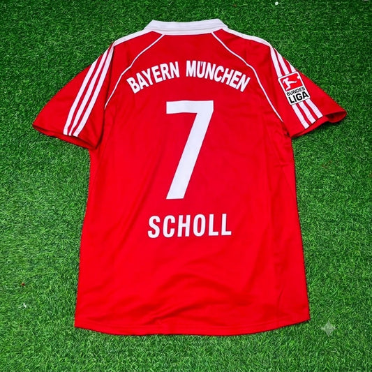 Mehmet Scholl Bayern Munich 2005 06 Bundesliga Red Home Retro Football Jersey