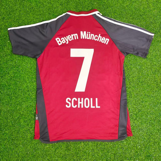 Mehmet Scholl Bayern Munich 2001/2002 Red Retro Football Jersey
