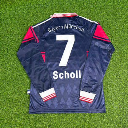 Mehmet Scholl FC Bayern München 1997/98 Saison Langarm Heim Retro Trikot