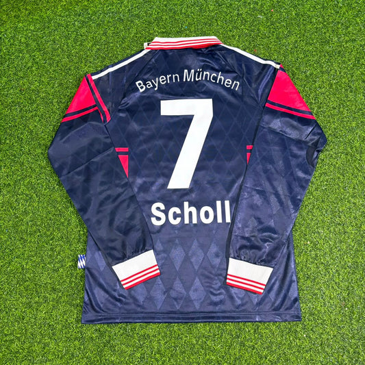 Mehmet Scholl FC Bayern München 1997/98 Saison Langarm Heim Retro Trikot
