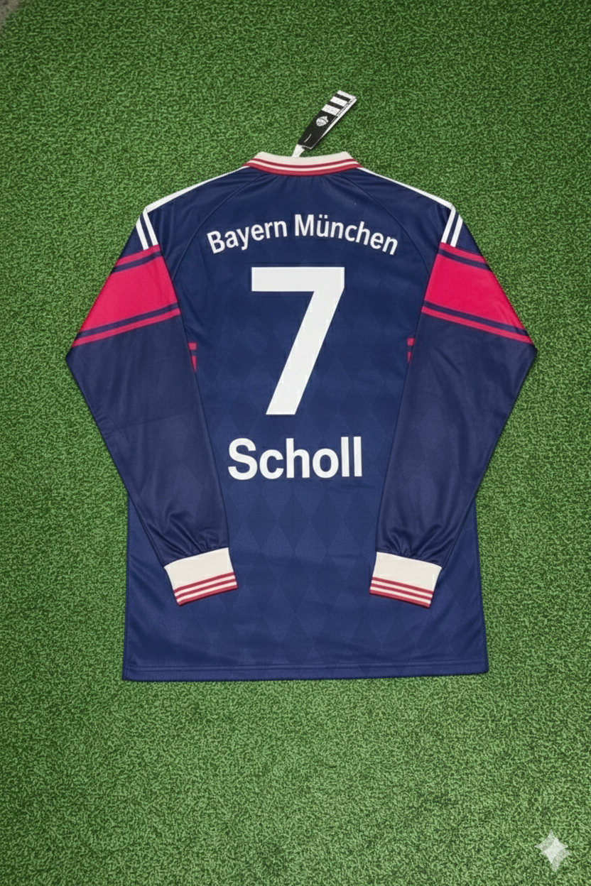 Mehmet Scholl FC Bayern München 1997/98 Saison Langarm Heim Retro Trikot