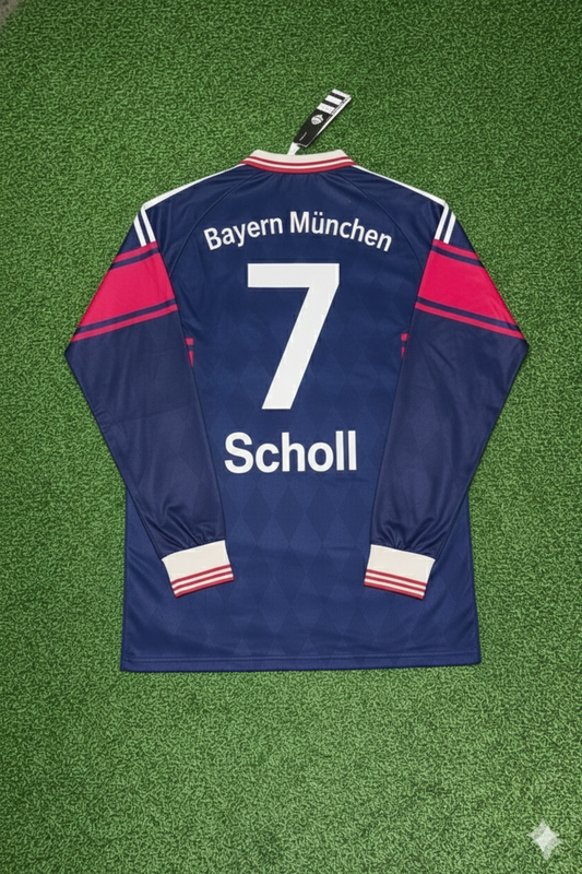 Mehmet Scholl FC Bayern München 1997/98 Saison Langarm Heim Retro Trikot