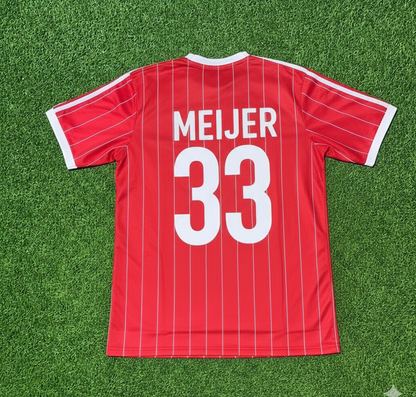 Erik Meijer Hamburger SV Rotes Heimtrikot Retro Fußballtrikot