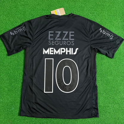 Memphis Depay #10 Corinthians Black Kit Jersey Trikot Maillot Maglia Camiseta Soccer Shirt