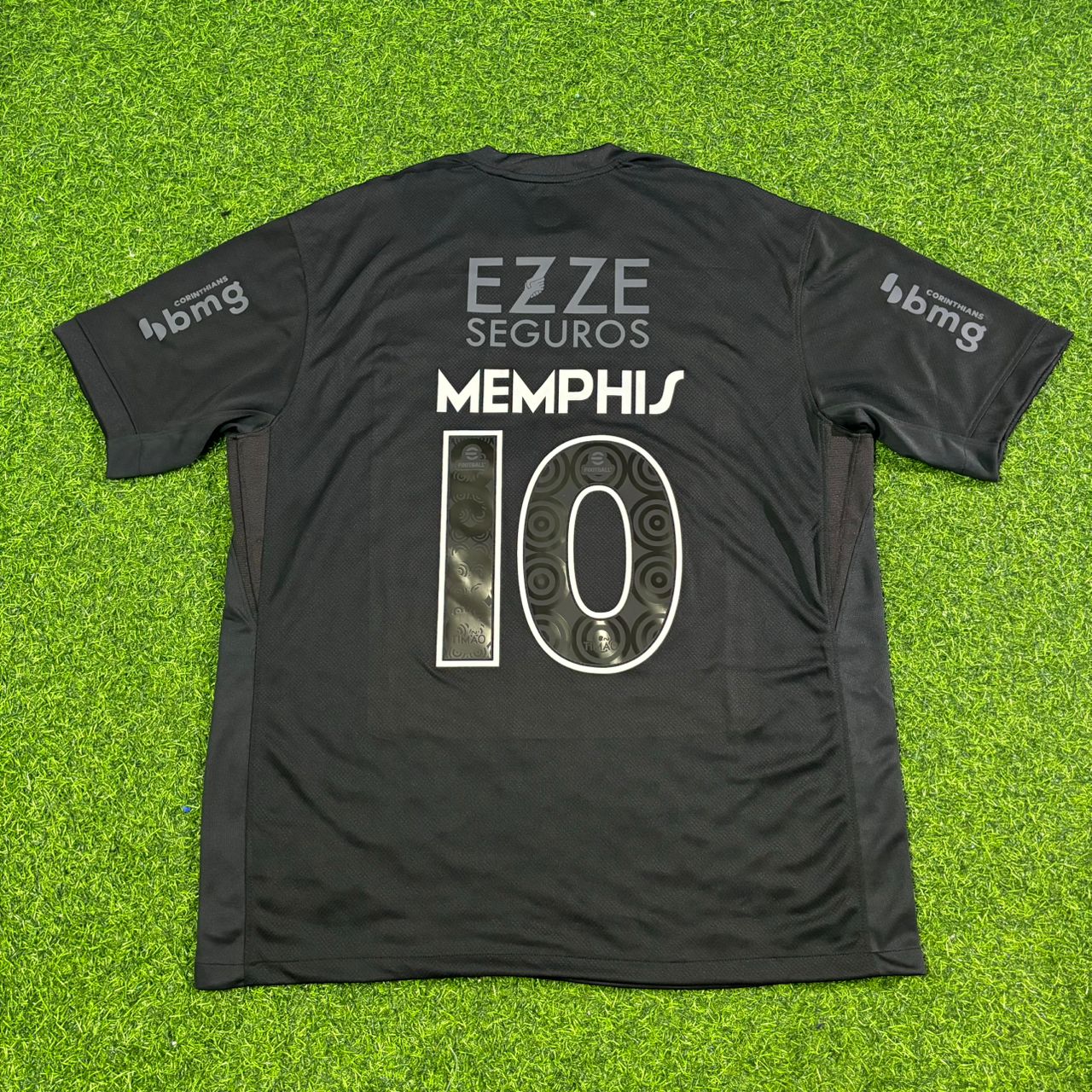Memphis Depay #10 Corinthians Black Kit Jersey Trikot Maillot Maglia Camiseta Soccer Shirt