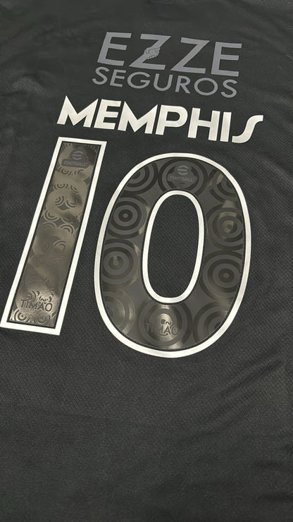 Memphis Depay #10 Corinthians Black Kit Jersey Trikot Maillot Maglia Camiseta Soccer Shirt