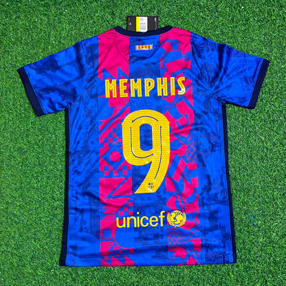 Memphis Depay #9 Barcelona 2021-22 Season Third Retro Jersey Trikot Soccer Shirt