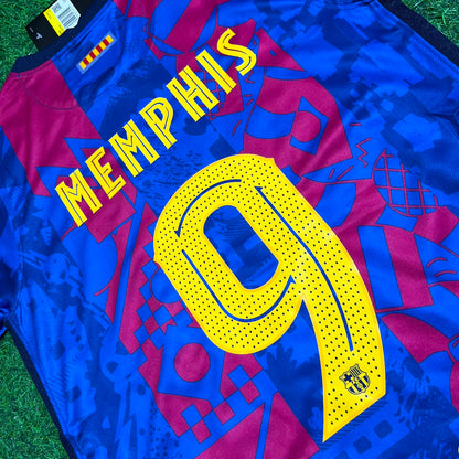 Memphis Depay #9 Barcelona 2021-22 Season Third Retro Jersey Trikot Soccer Shirt