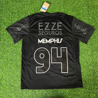 Memphis Depay #94 Corinthians Black Kit Jersey Trikot Maillot Maglia Camiseta Soccer Shirt