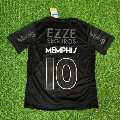 Memphis Depay #10 Corinthians Black Kit Jersey Trikot Maillot Maglia Camiseta Soccer Shirt