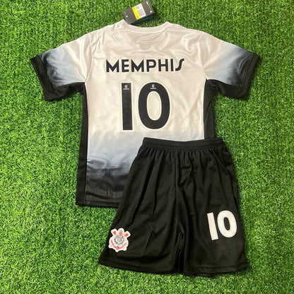 Memphis Depay Corinthians #10 Kids Kit Jersey KinderTrikot Maillot Maglia Camiseta Soccer Shirt