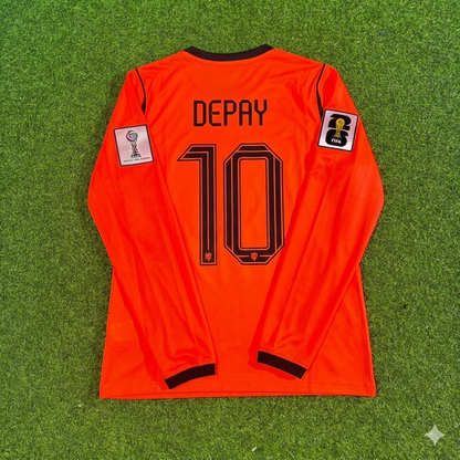 Memphis Depay #10 Netherlands 2026 World Cup Home Long Sleeve Football Jersey