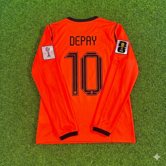 Memphis Depay #10 Netherlands 2026 World Cup Home Long Sleeve Football Jersey