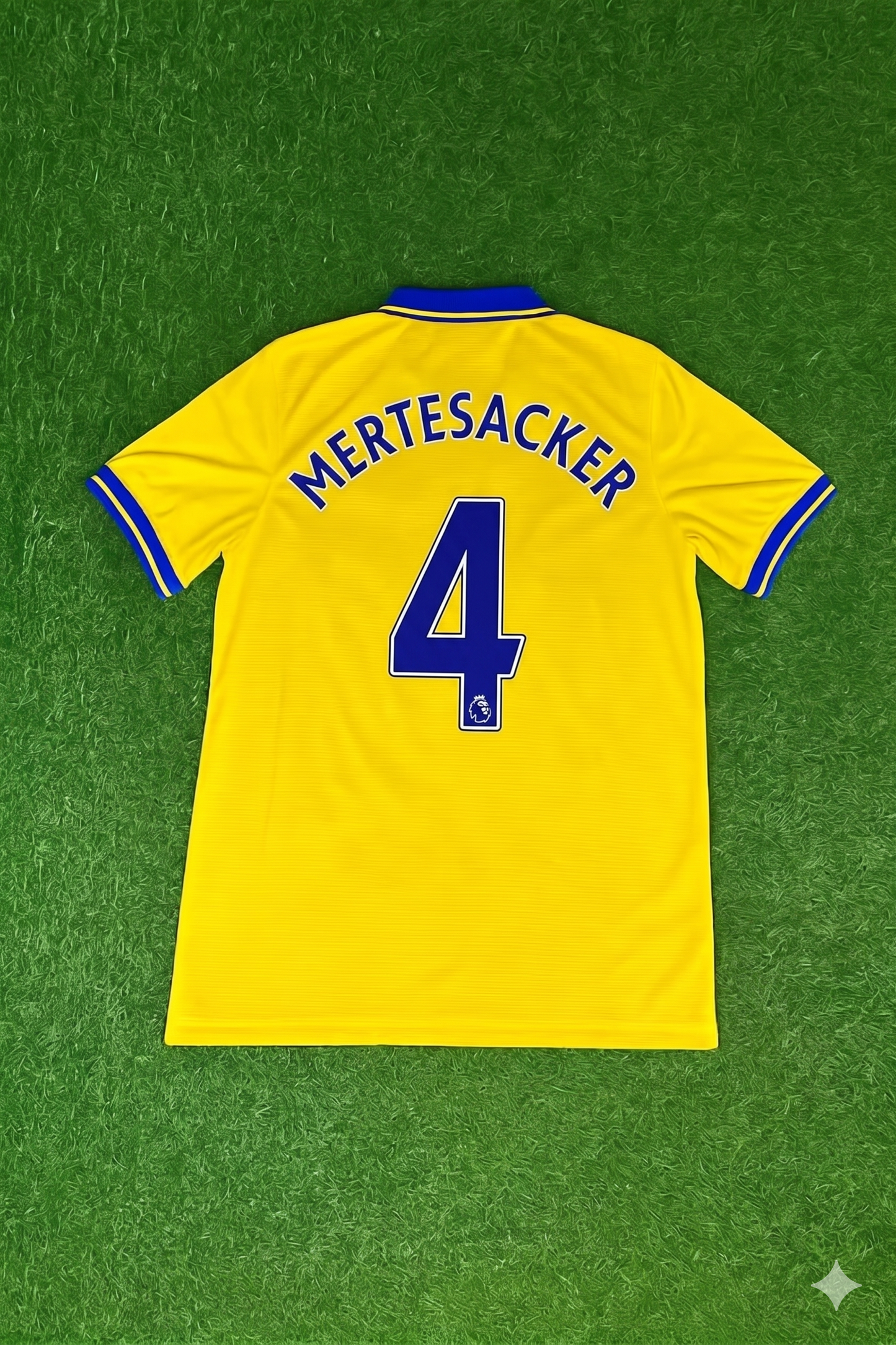 Per Mertesacker – Arsenal 2013/2014 Yellow Retro Kit Jersey Trikot Maillot Soccer Shirt