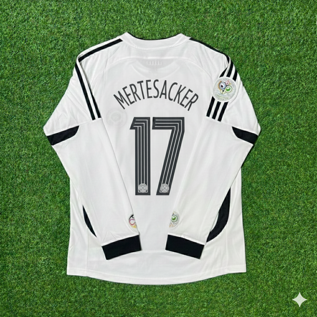 Per Mertesacker Germany 2006 World Cup Long Sleeve White Football Jersey