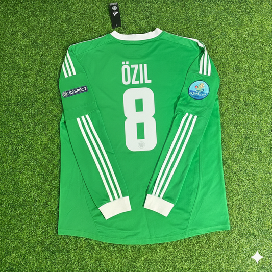 Mesut Özil Germany EURO 2012 Long Sleeve Green Retro Football Jersey