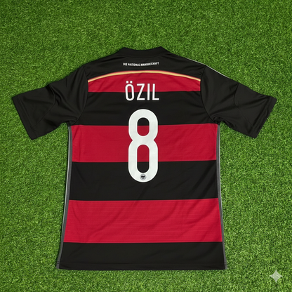Mesut Özil Deutschland Deutschland WM 2014 Brasilien Schwarz Rot Retro Trikot Trikot Fußballtrikot